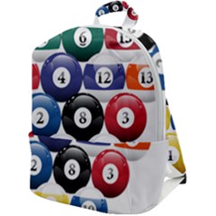 Racked Billiard Pool Balls Zip Up Backpack by Ket1n9