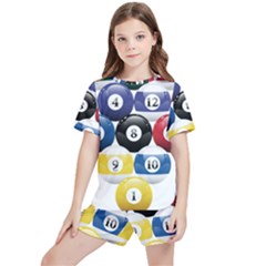 Racked Billiard Pool Balls Kids  T-shirt And Sports Shorts Set by Ket1n9