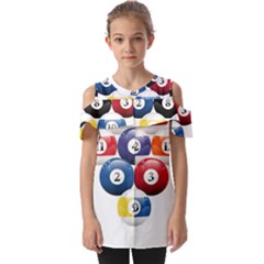 Racked Billiard Pool Balls Fold Over Open Sleeve Top by Ket1n9