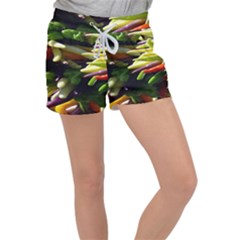 Bright Peppers Women s Velour Lounge Shorts by Ket1n9