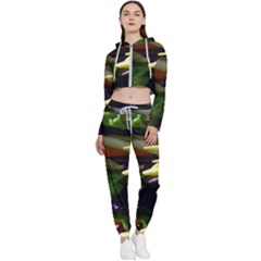 Bright Peppers Cropped Zip Up Lounge Set by Ket1n9