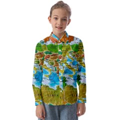 World Map Kids  Long Sleeve Shirt by Ket1n9