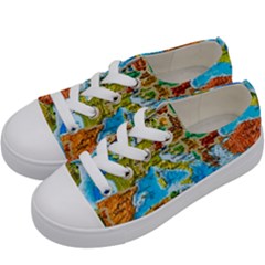 World Map Kids  Low Top Canvas Sneakers by Ket1n9