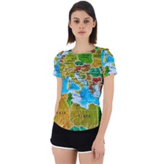 World Map Back Cut Out Sport T-shirt by Ket1n9