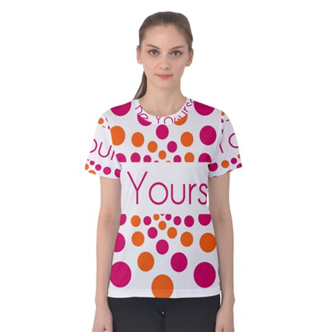 Be Yourself Pink Orange Dots Circular Women s Cotton T-shirt by Ket1n9