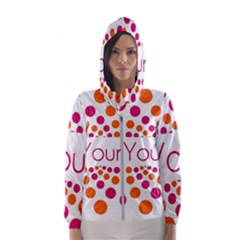 Be Yourself Pink Orange Dots Circular Women s Hooded Windbreaker by Ket1n9