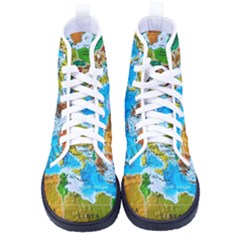 World Map Women s High-top Canvas Sneakers by Ket1n9