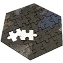 World Map Wooden Puzzle Hexagon View3