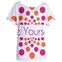 Be Yourself Pink Orange Dots Circular Women s Oversized T-shirt by Ket1n9