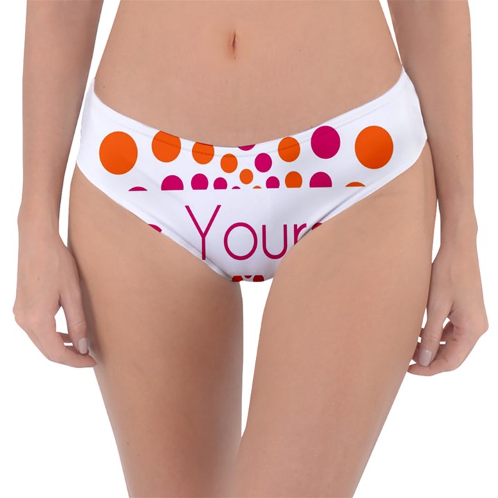 Be Yourself Pink Orange Dots Circular Reversible Classic Bikini Bottoms