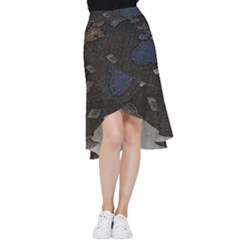 World Map Frill Hi Low Chiffon Skirt by Ket1n9