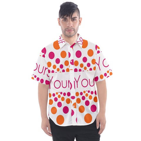 Be Yourself Pink Orange Dots Circular Men s Short Sleeve Shirt by Ket1n9