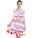 Be Yourself Pink Orange Dots Circular Quarter Sleeve Waist Band Dress View1