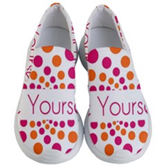 Be Yourself Pink Orange Dots Circular Women s Lightweight Slip Ons by Ket1n9