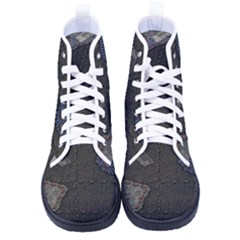 World Map Kid s High-top Canvas Sneakers by Ket1n9