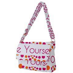 Be Yourself Pink Orange Dots Circular Full Print Messenger Bag (s) by Ket1n9