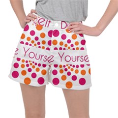 Be Yourself Pink Orange Dots Circular Women s Ripstop Shorts by Ket1n9