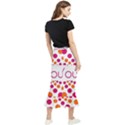 Be Yourself Pink Orange Dots Circular Maxi Fishtail Chiffon Skirt View2