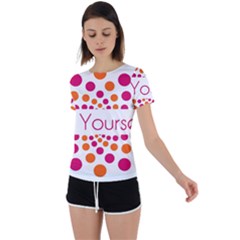 Be Yourself Pink Orange Dots Circular Back Circle Cutout Sports T-shirt by Ket1n9