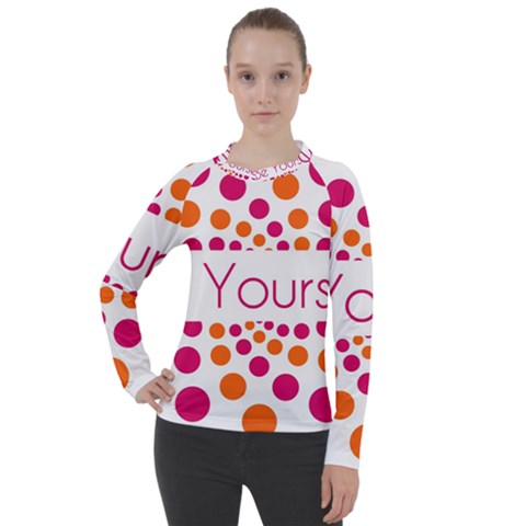 Be Yourself Pink Orange Dots Circular Women s Pique Long Sleeve T-shirt by Ket1n9