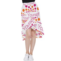 Be Yourself Pink Orange Dots Circular Frill Hi Low Chiffon Skirt by Ket1n9