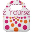 Be Yourself Pink Orange Dots Circular Foldable Grocery Recycle Bag View1