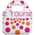 Be Yourself Pink Orange Dots Circular Foldable Grocery Recycle Bag View2