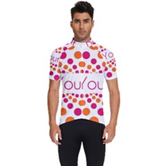 Be Yourself Pink Orange Dots Circular Men s Short Sleeve Cycling Jersey by Ket1n9