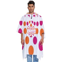 Be Yourself Pink Orange Dots Circular Men s Hooded Rain Ponchos by Ket1n9