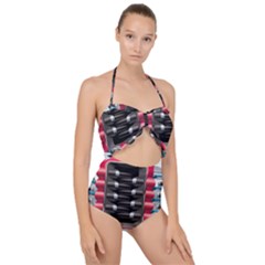 Car Engine Scallop Top Cut Out Swimsuit by Ket1n9