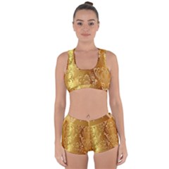 Golden Pattern Vintage Gradient Vector Racerback Boyleg Bikini Set by Ket1n9