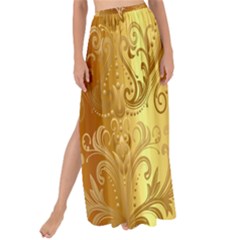 Golden Pattern Vintage Gradient Vector Maxi Chiffon Tie-up Sarong by Ket1n9