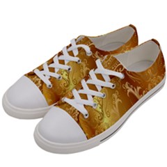 Golden Pattern Vintage Gradient Vector Women s Low Top Canvas Sneakers by Ket1n9