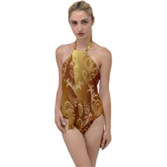 Golden Pattern Vintage Gradient Vector Go With The Flow One Piece Swimsuit by Ket1n9