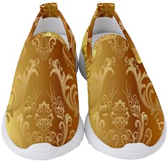 Golden Pattern Vintage Gradient Vector Kids  Slip On Sneakers by Ket1n9