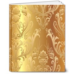 Golden Pattern Vintage Gradient Vector 8  X 10  Hardcover Notebook by Ket1n9