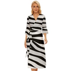 White Tiger Skin Midsummer Wrap Dress by Ket1n9