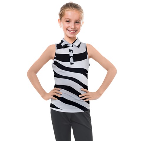 White Tiger Skin Kids  Sleeveless Polo T-shirt by Ket1n9