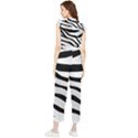 White Tiger Skin Women s Frill Top Chiffon Jumpsuit View2