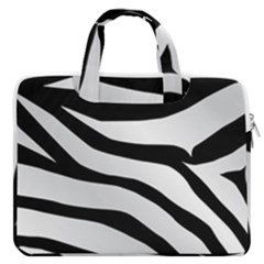 White Tiger Skin Macbook Pro 13  Double Pocket Laptop Bag by Ket1n9