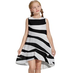 White Tiger Skin Kids  Frill Swing Dress by Ket1n9