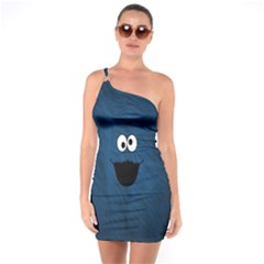 Funny Face One Shoulder Ring Trim Bodycon Dress by Ket1n9