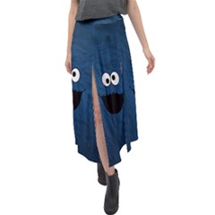 Funny Face Velour Split Maxi Skirt by Ket1n9