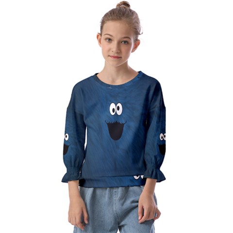 Funny Face Kids  Cuff Sleeve Top by Ket1n9