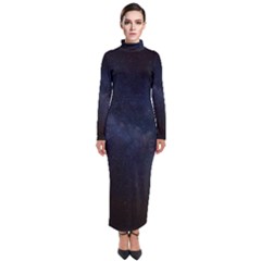 Cosmos Dark Hd Wallpaper Milky Way Turtleneck Maxi Dress by Ket1n9