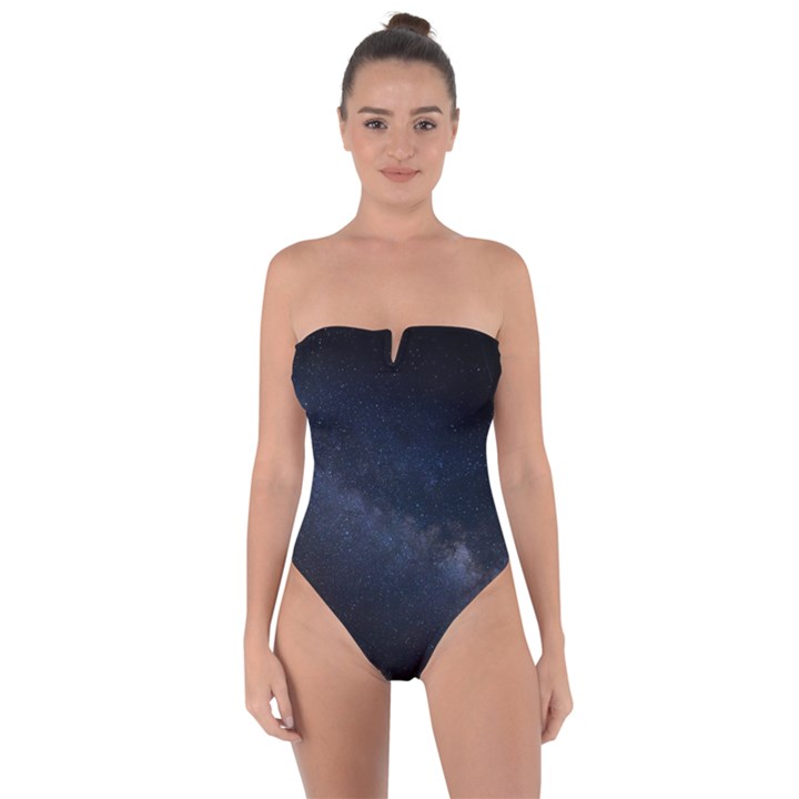 Cosmos Dark Hd Wallpaper Milky Way Tie Back One Piece Swimsuit