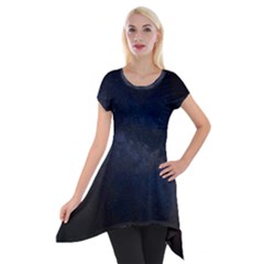 Cosmos Dark Hd Wallpaper Milky Way Short Sleeve Side Drop Tunic by Ket1n9