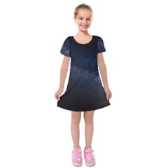 Cosmos Dark Hd Wallpaper Milky Way Kids  Short Sleeve Velvet Dress by Ket1n9