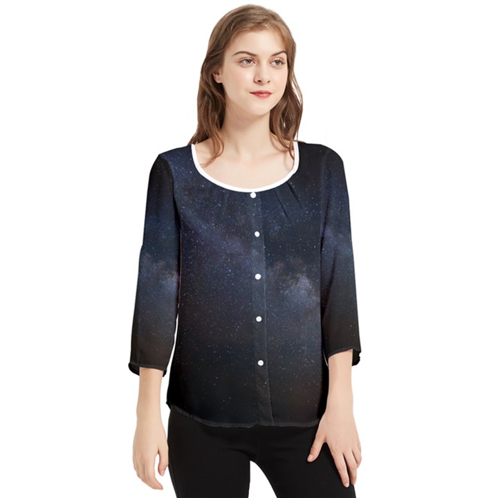 Cosmos Dark Hd Wallpaper Milky Way Chiffon Quarter Sleeve Blouse