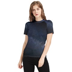 Cosmos Dark Hd Wallpaper Milky Way Women s Short Sleeve Rash Guard by Ket1n9